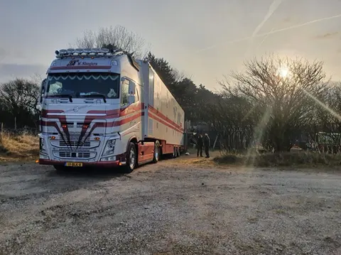 early_morning_arrival_of_the_truck_on_the_day_the_bison_were_transported_from_kraansvlak